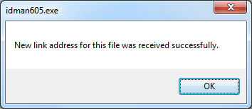 New link address received message box